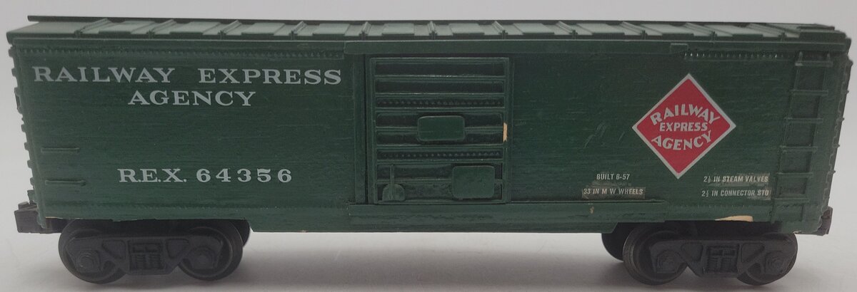 Lionel O Gauge Custom Painted Railway Express Agency Boxcar #64356