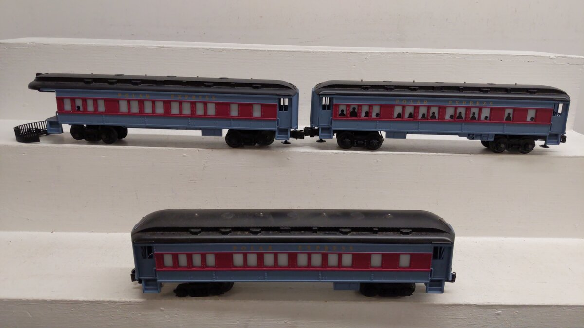 Lionel O Gauge Assorted Polar Express Passenger Cars [3] VG