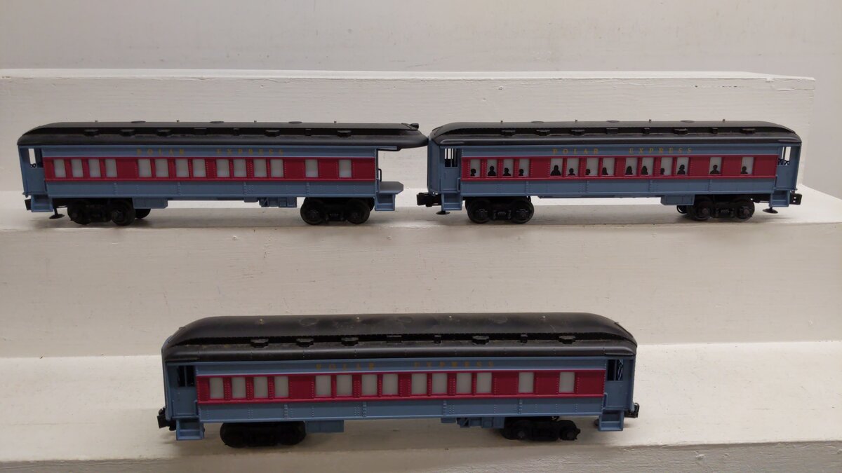 Lionel O Gauge Assorted Polar Express Passenger Cars [3] VG