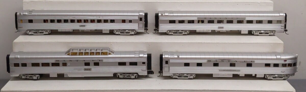 MTH 20-65040 O Santa Fe 70' O Gauge Passenger Cars (Set of 4) 2-rail EX/Box