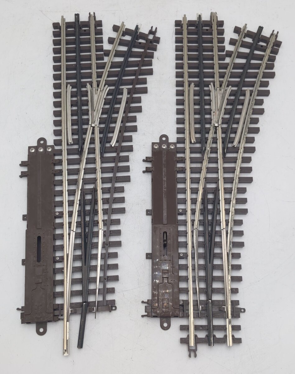 Atlas 6073 O Gauge Nickel Silver O-72 Right Hand Remote Switch Turnout (2) VG