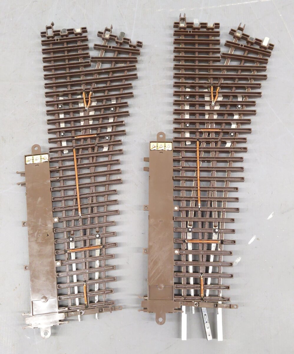 Atlas 6072 O Gauge Nickel Silver O-72 Left Hand Remote Switch Turnout (2) VG
