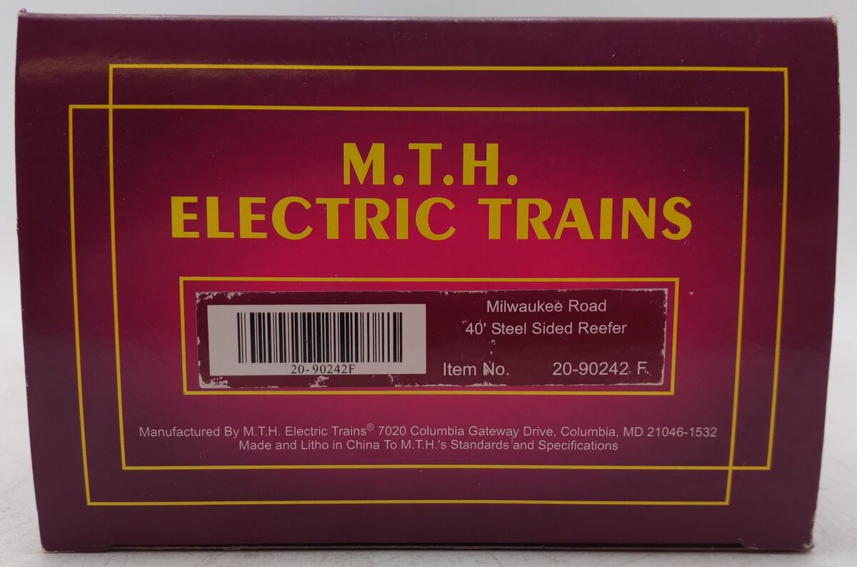 MTH 20-90242F Milwaukee Road 40' Steel Sided Reefer #4323 EX/Box