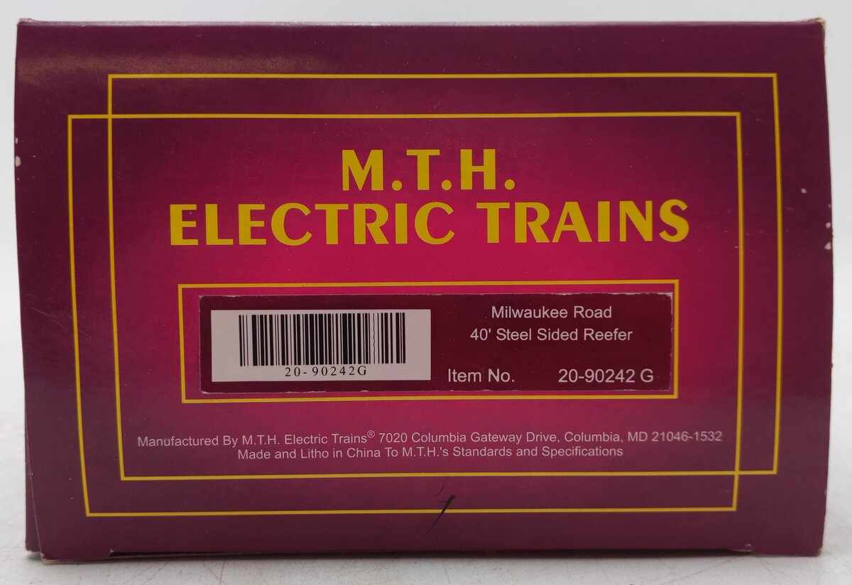 MTH 20-90242G Milwaukee Road 40' Steel Sided Reefer #4324 EX/Box
