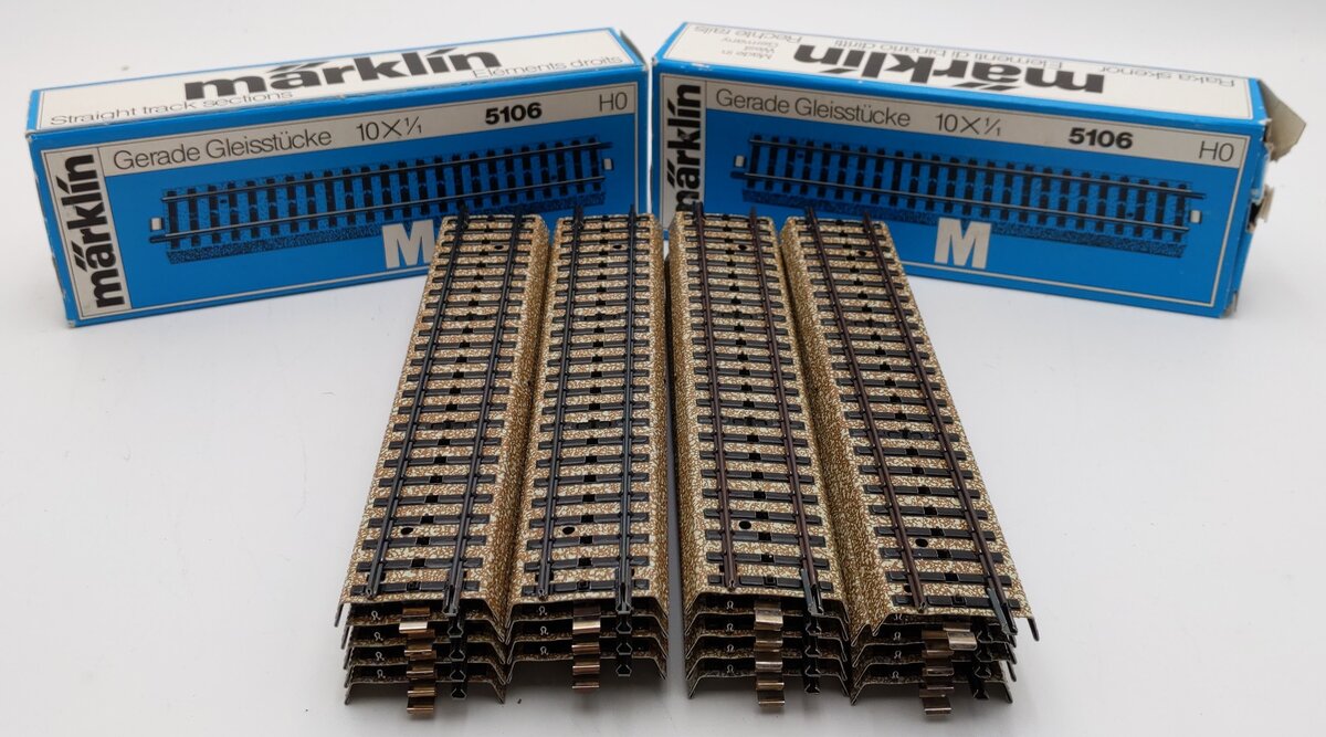 Marklin 5106 HO Metal Straight Track (20) EX/Box