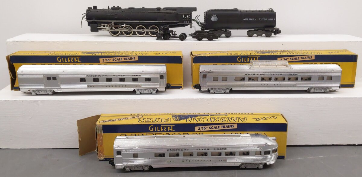 American Flyer K5357W Vintage S Challenger Steam Passenger Set VG/Box