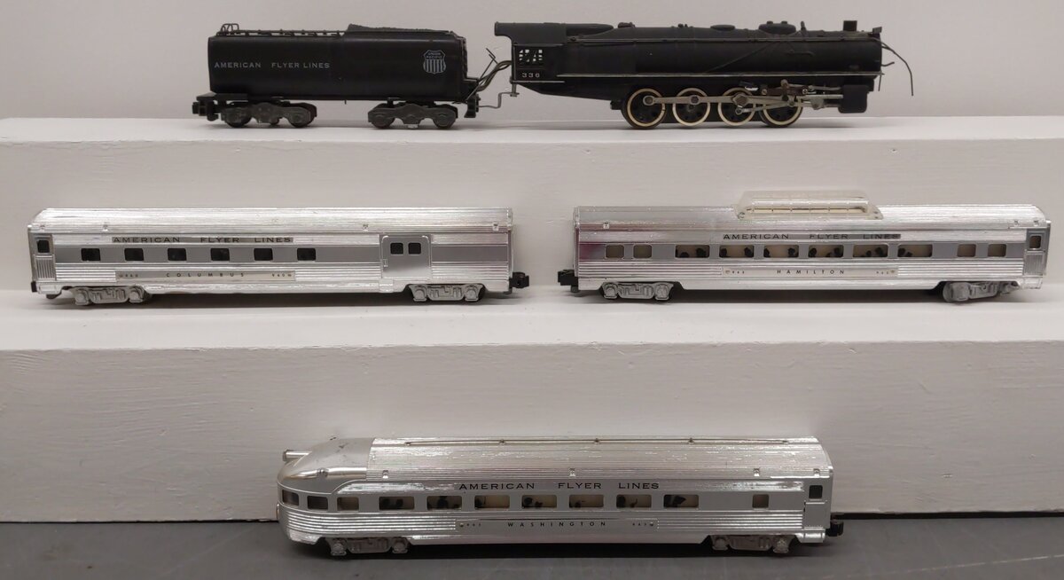 American Flyer K5357W Vintage S Challenger Steam Passenger Set VG/Box