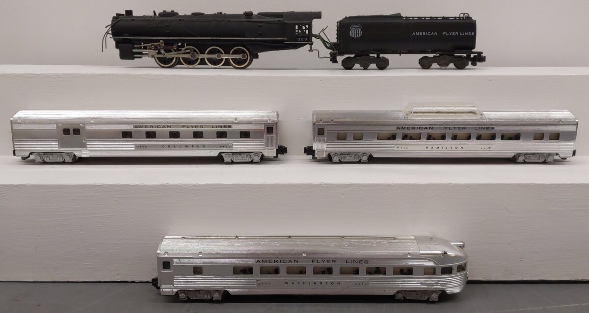 American Flyer K5357W Vintage S Challenger Steam Passenger Set VG/Box