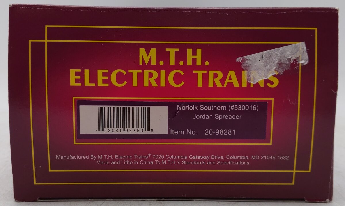 MTH 20-98281 O Gauge Norfolk Southern Jordan Spreader EX/Box