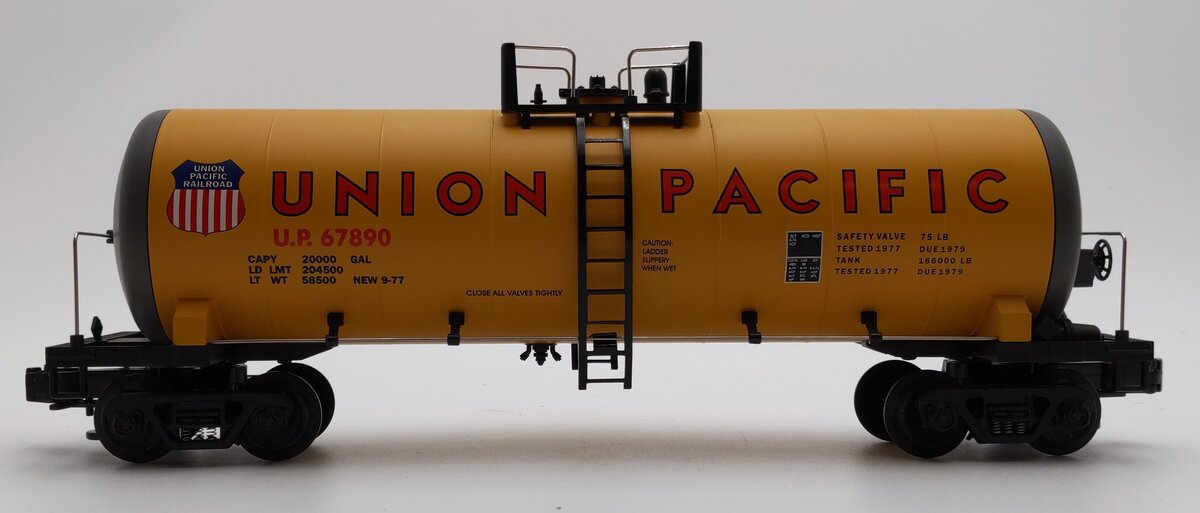 MTH 20-9205 O Gauge Union Pacific Unibody Tank Car #67890 EX/Box