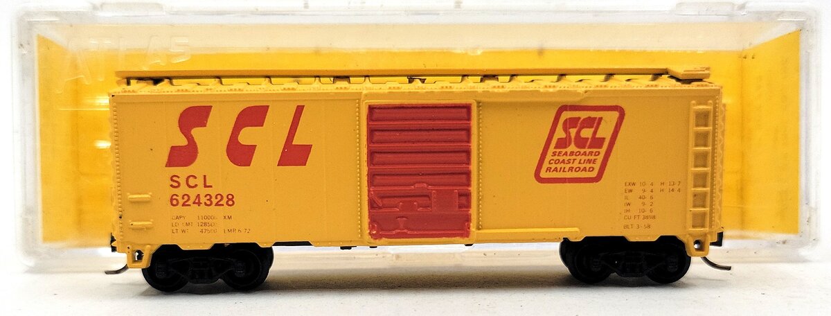 Atlas 3418 N Scale Seaboard Coast Line (SCL) PS-1 Freight Boxcar LN/Box