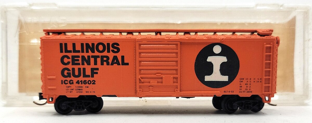 Atlas 3414 N Scale 40' Illinois Central Gulf Box Car #41602 LN/Box