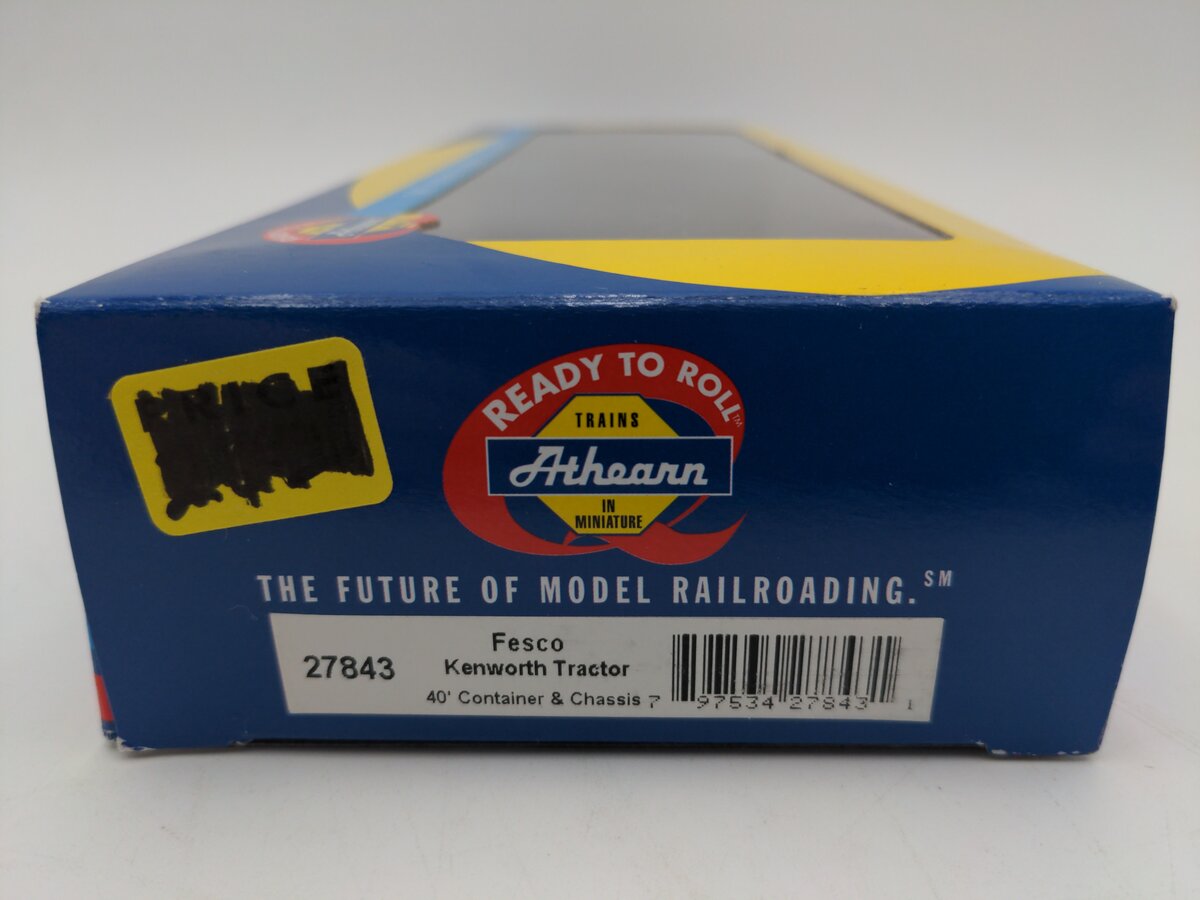 Athearn 27843 HO Scale Fesco Kenworth Tractor 40' Container & Chassis VG/Box