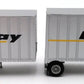 Athearn 91140 HO Scale Lee Way Freightliner w/Trailers Two 28'' Trailers VG/Box