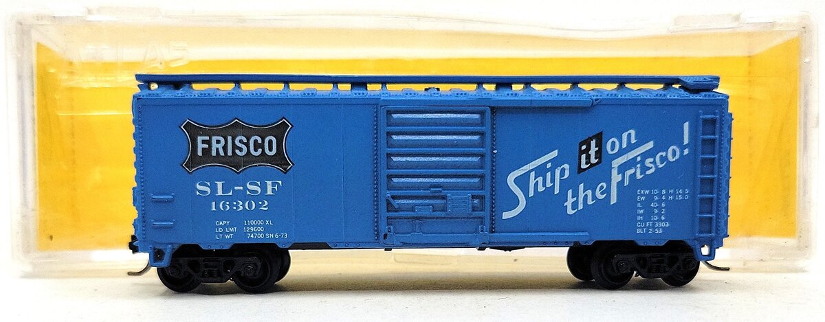 Atlas 3417 N St. Louis San Francisco Box Car #16302 EX/Box