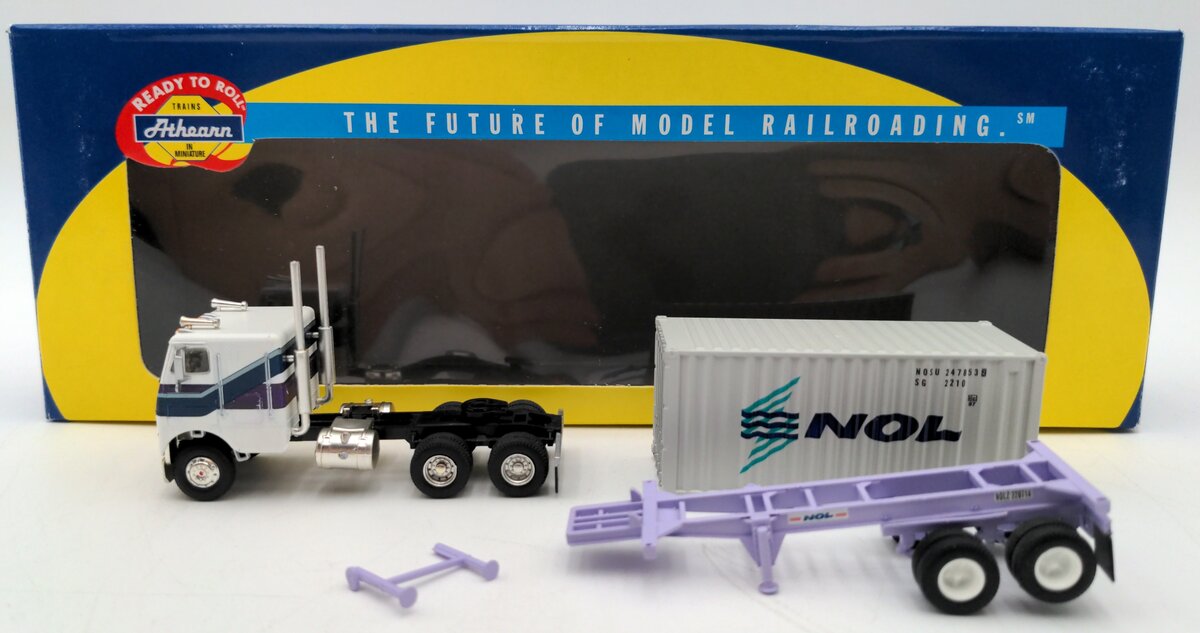 Athearn 92127 HO NOL COE w/Chassis & 20' Container #1 - RTR VG/Box