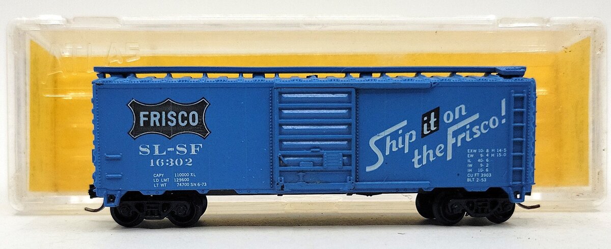 Atlas 3417 N St. Louis San Francisco Box Car #16302 LN/Box