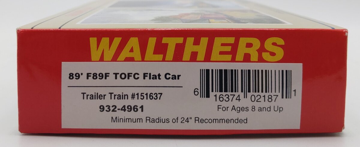 Walthers 932-4961 HO Scale TTX 89' F89F TOFC Flat Car #151637 MT/Box