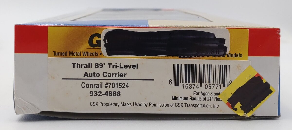 Walthers 932-4888 HO Scale Conrail Thrall 89' Tri-Level Auto Carrier #701524 LN/Box
