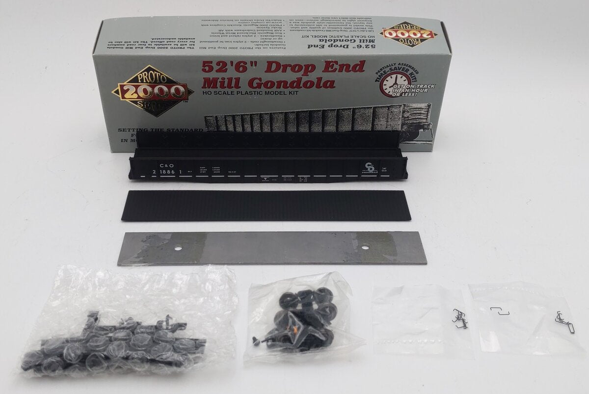 Proto 2000 23634 HO C&O Drop End Mill Gondola Kit EX/Box