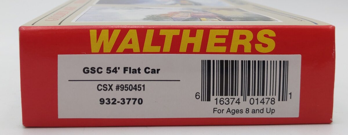 Walthers 932-3770 HO Scale CSX Flat Car Kit #950451 MT/Box