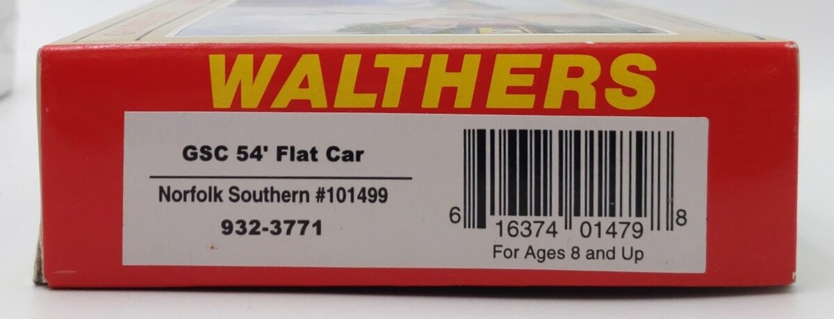 Walthers 932-3771 Ho Scale GSC 54' Norfolk Southern Flat Car MT/Box