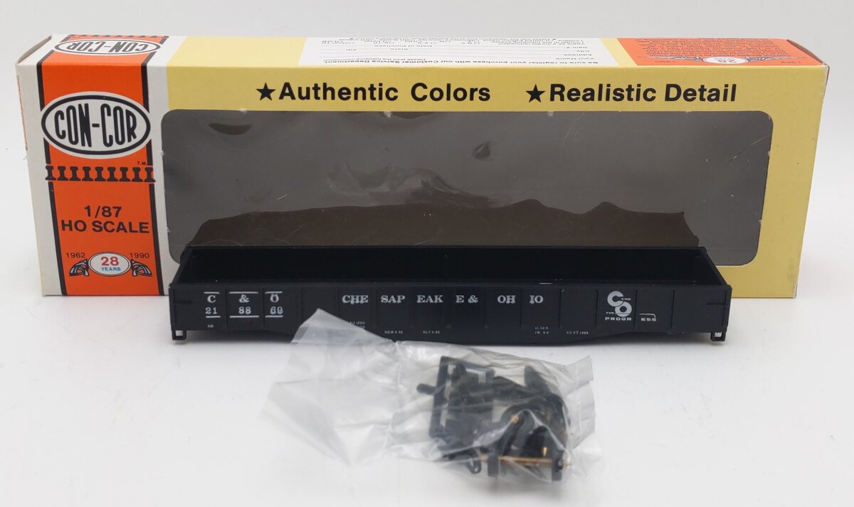 Con-Cor 0001-009014 HO Scale C&O 54' Mill Gondola #218869 EX/Box