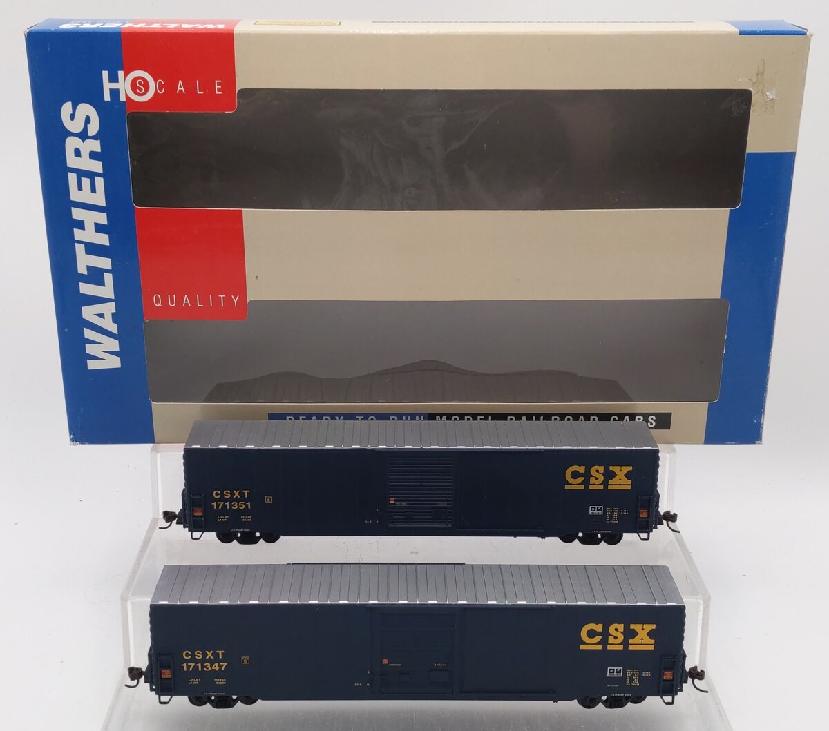 Walthers 932-23558 HO CSX PS 60' Single Door Auto Box Car (2-Pack) EX/Box