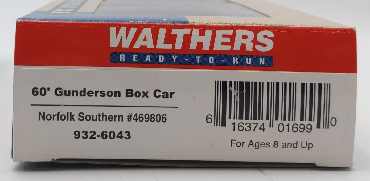 Walthers 932-6043 HO Scale Norfolk Southern 60' Gunderson Boxcar #469806 EX/Box