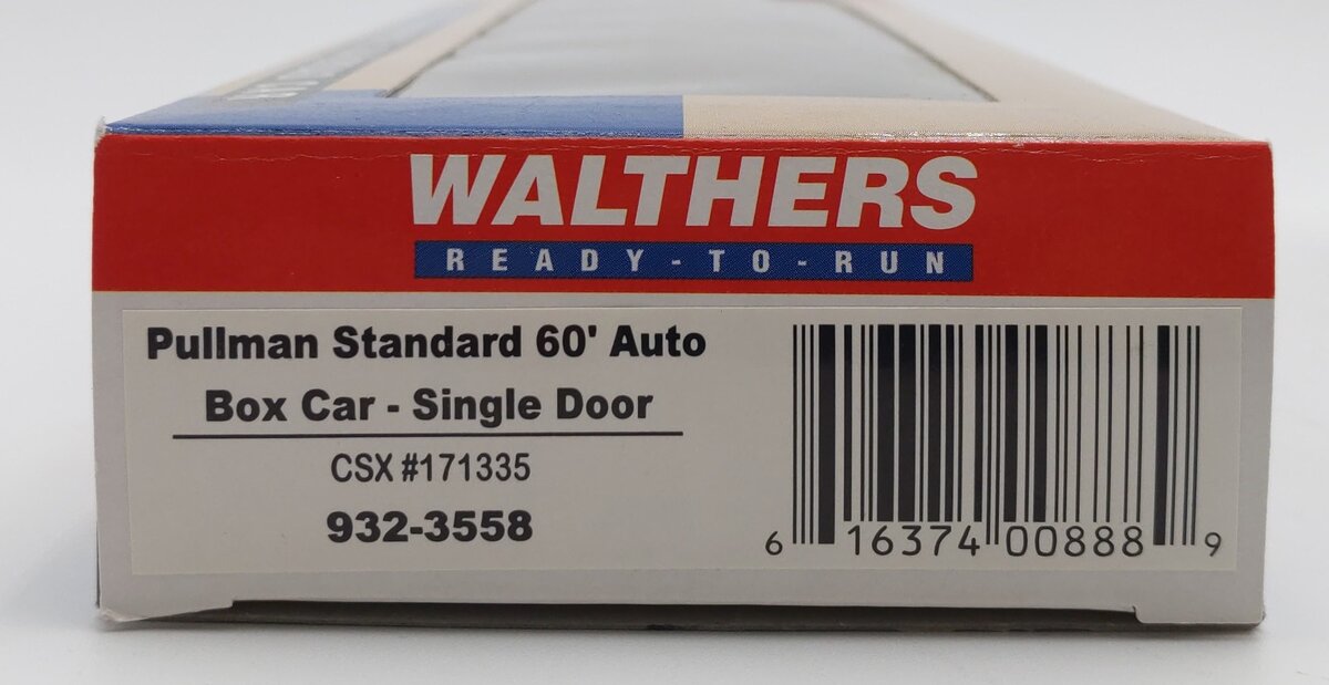 Walthers 932-3558 HO CSX Pullman Standard 60' Auto Single Door Boxcar #171335 EX/Box