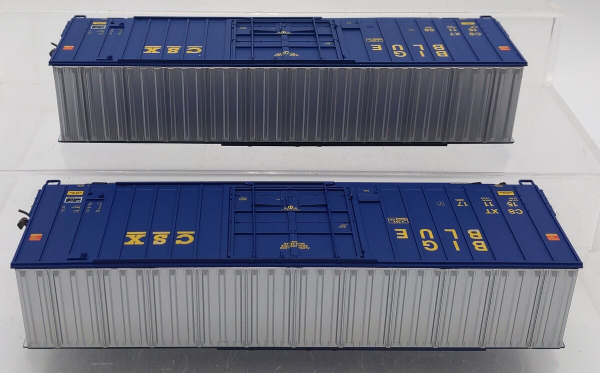 Walthers 932-27102 HO CSX "Big Blue" Gunderson 50' Hi-Cube Boxcar (Pack of 2) EX/Box
