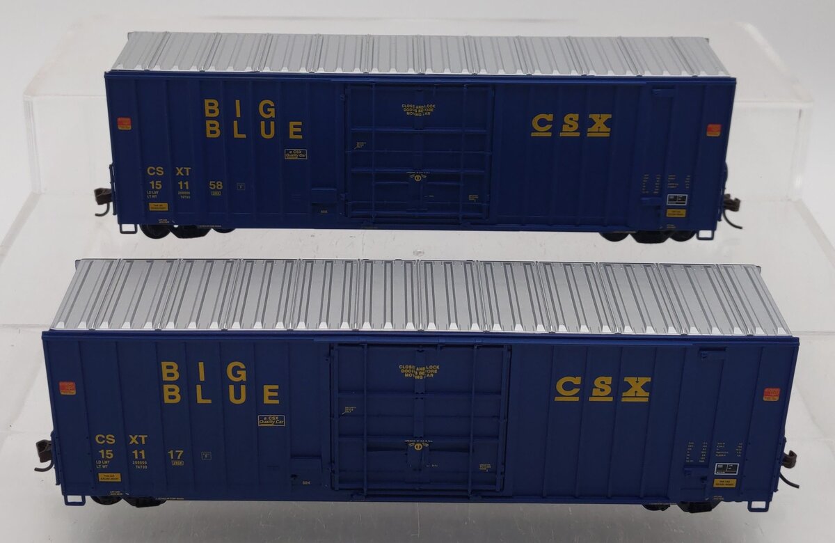 Walthers 932-27102 HO CSX "Big Blue" Gunderson 50' Hi-Cube Boxcar (Pack of 2) EX/Box