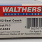 Walthers 932-6383 HO Scale 85' Budd Phase 3 52-Seat Coach Passenger Car EX/Box
