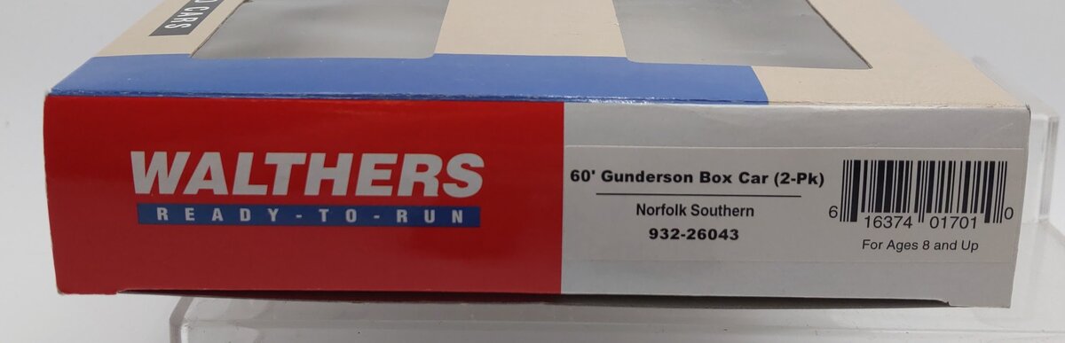 Walthers 932-26043 HO Scale Norfolk Southern 60' Gunderson Boxcars (2-Pack) EX/Box