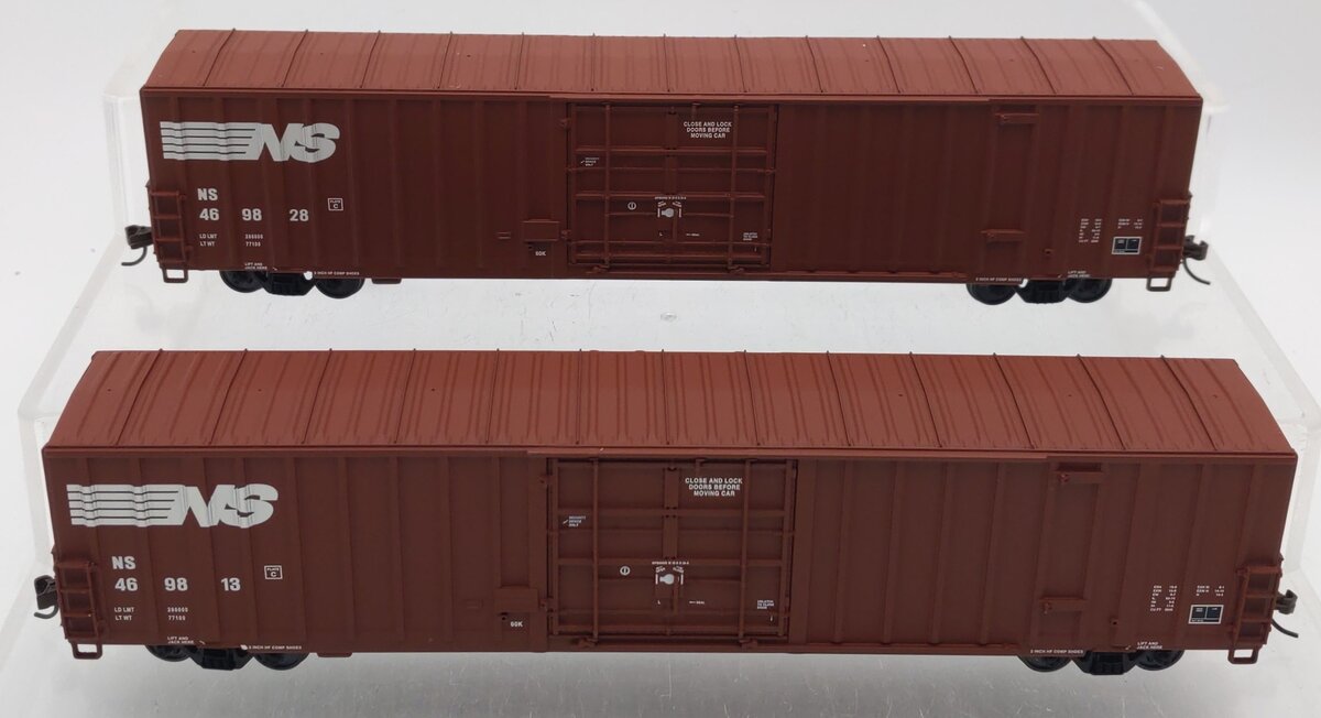 Walthers 932-26043 HO Scale Norfolk Southern 60' Gunderson Boxcars (2-Pack) EX/Box