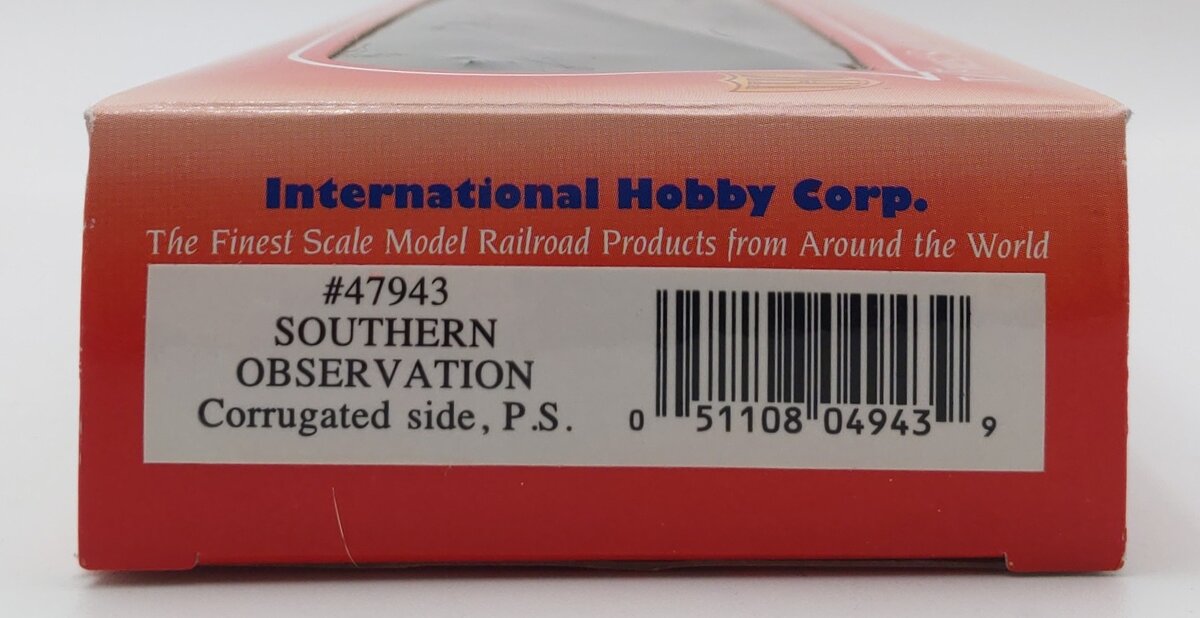 IHC 47943 HO Southern Railway 'Louisiana' Corrugated Side PS Observation Car EX/Box