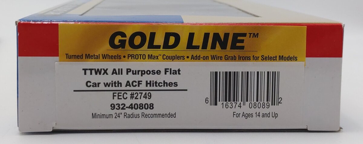 Walthers 932-40808 HO Scale FEC TTWX All Purpose Car W/ACF Hitches #2749 LN/Box
