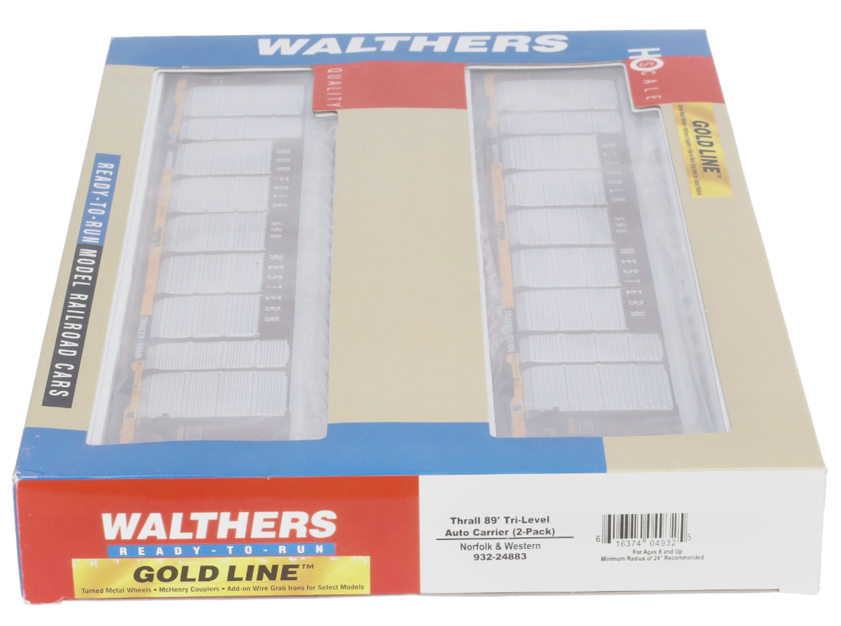 Walthers 932-24883 HO Norfolk & Western Thrall 89' Tri-Level Auto Carrier 2-Pack LN/Box