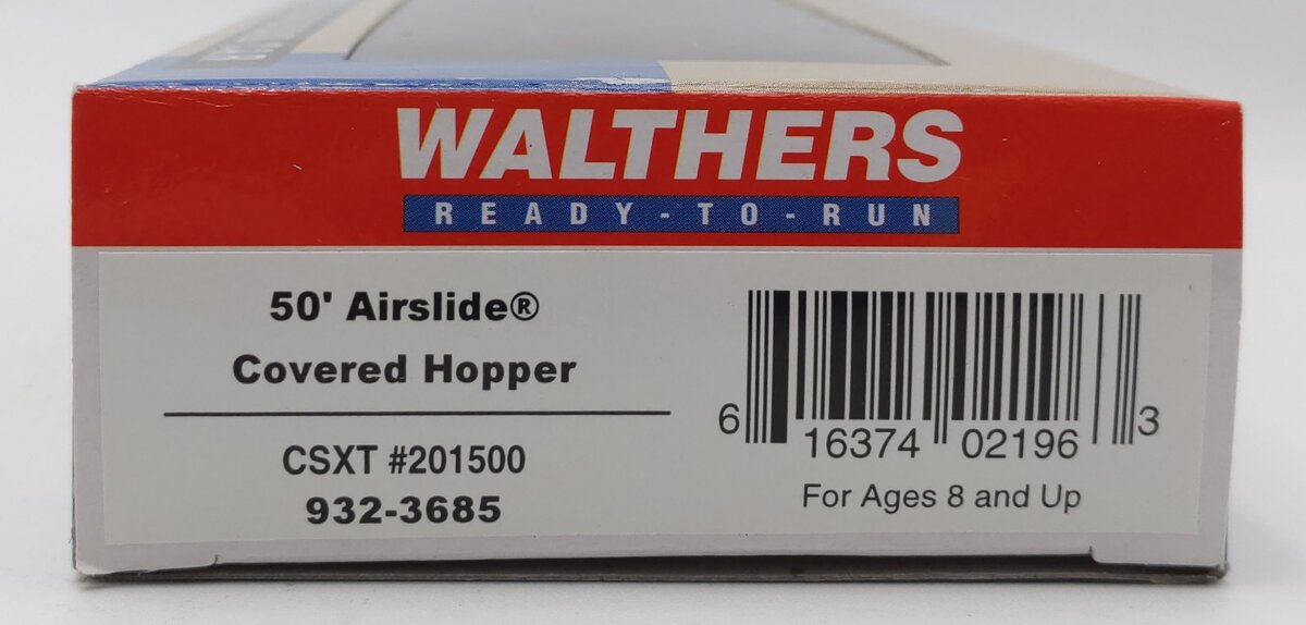 Walthers 932-3685 HO CSXT 50' Airslide Covered Hopper #201500 EX/Box