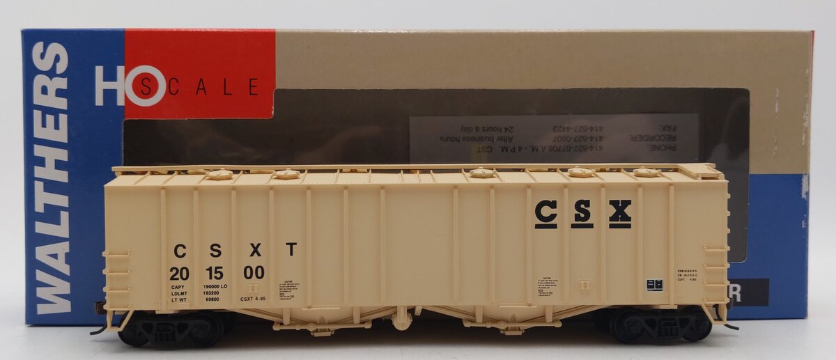 Walthers 932-3685 HO CSXT 50' Airslide Covered Hopper #201500 EX/Box
