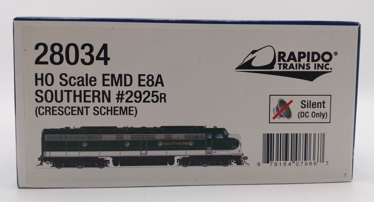 Rapido Trains 28034 HO Southern Crescent EMD E8A Diesel Locomotive #2925R EX/Box