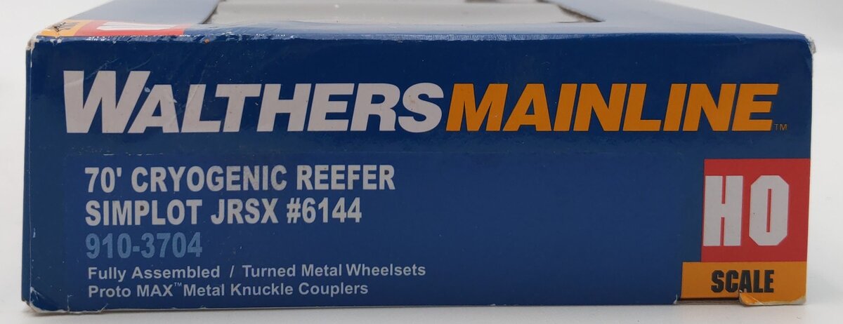 Walthers 910-3704 HO Scale JRSX Simplot 70' Cryogenic Reefer #6144 LN/Box