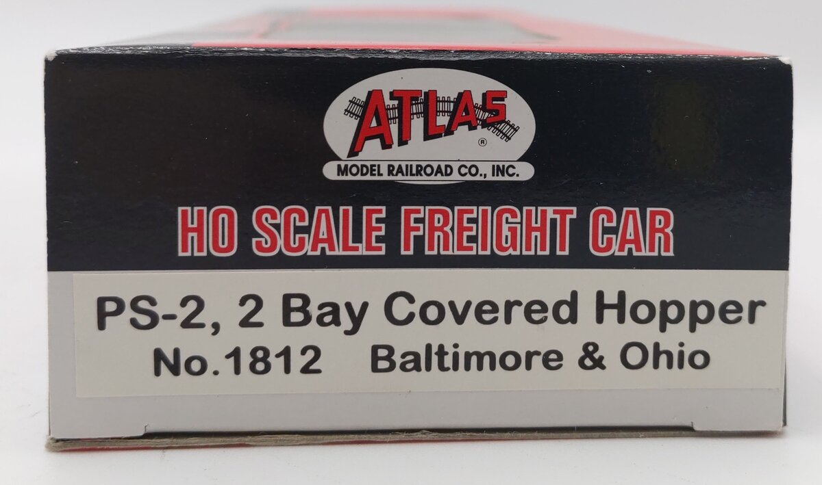 Atlas 1812 HO Scale Baltimore & Ohio 2 Bay Covered Hopper #631386 EX/Box