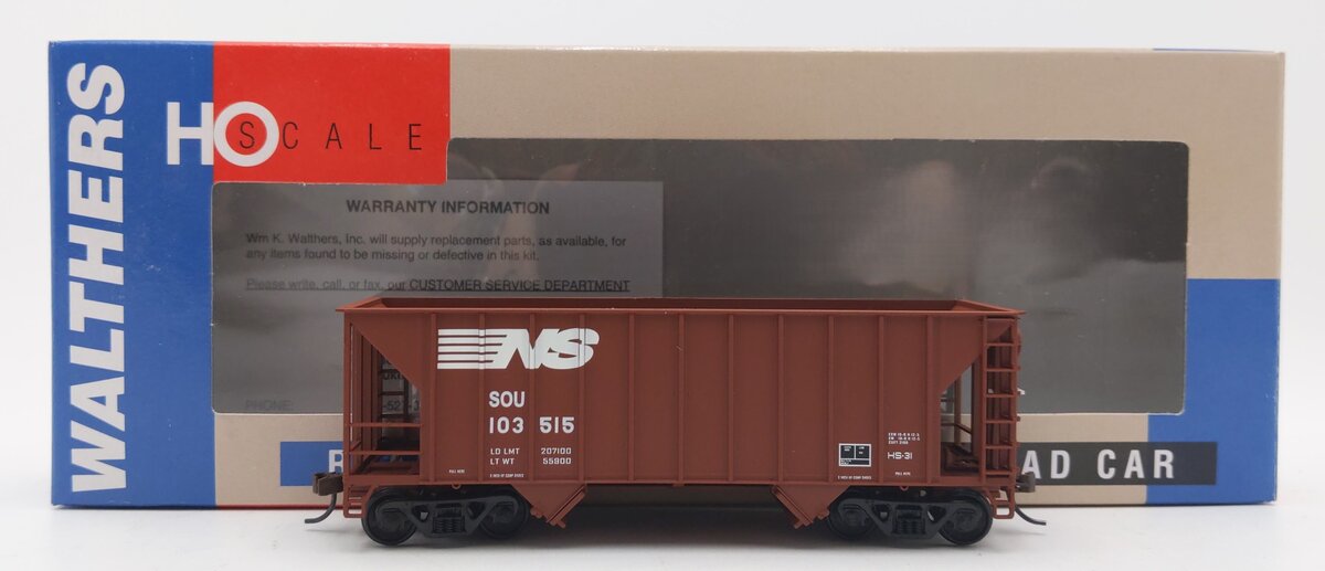 Walthers 932-7401 HO Norfolk Southern Greenville 100T Twin Hopper #103515 LN/Box