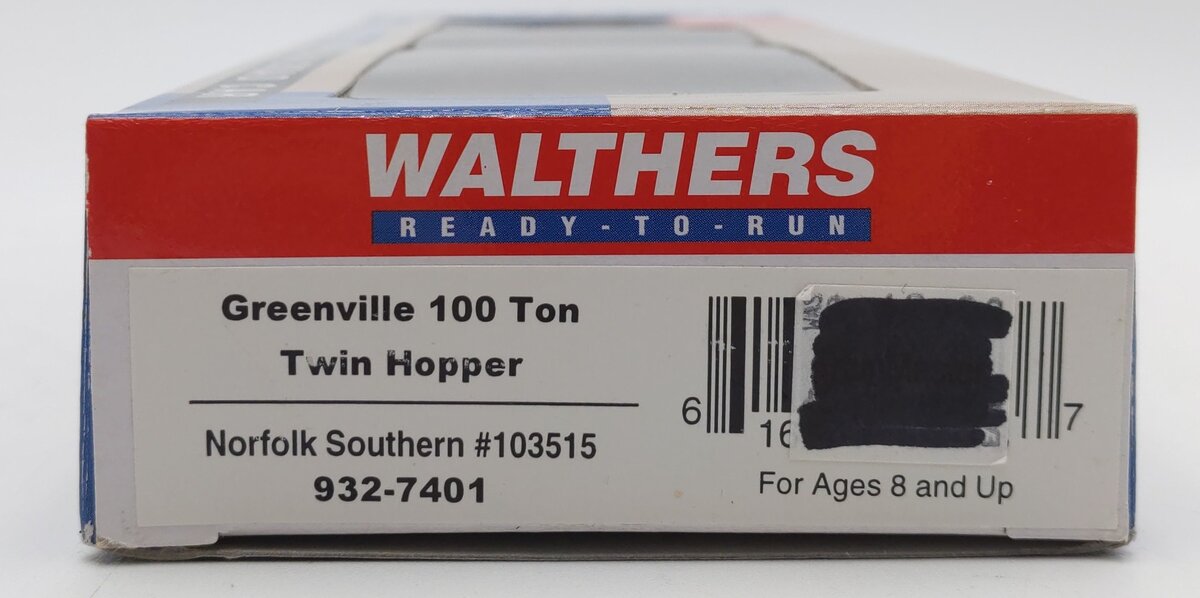 Walthers 932-7401 HO Norfolk Southern Greenville 100T Twin Hopper #103515 LN/Box