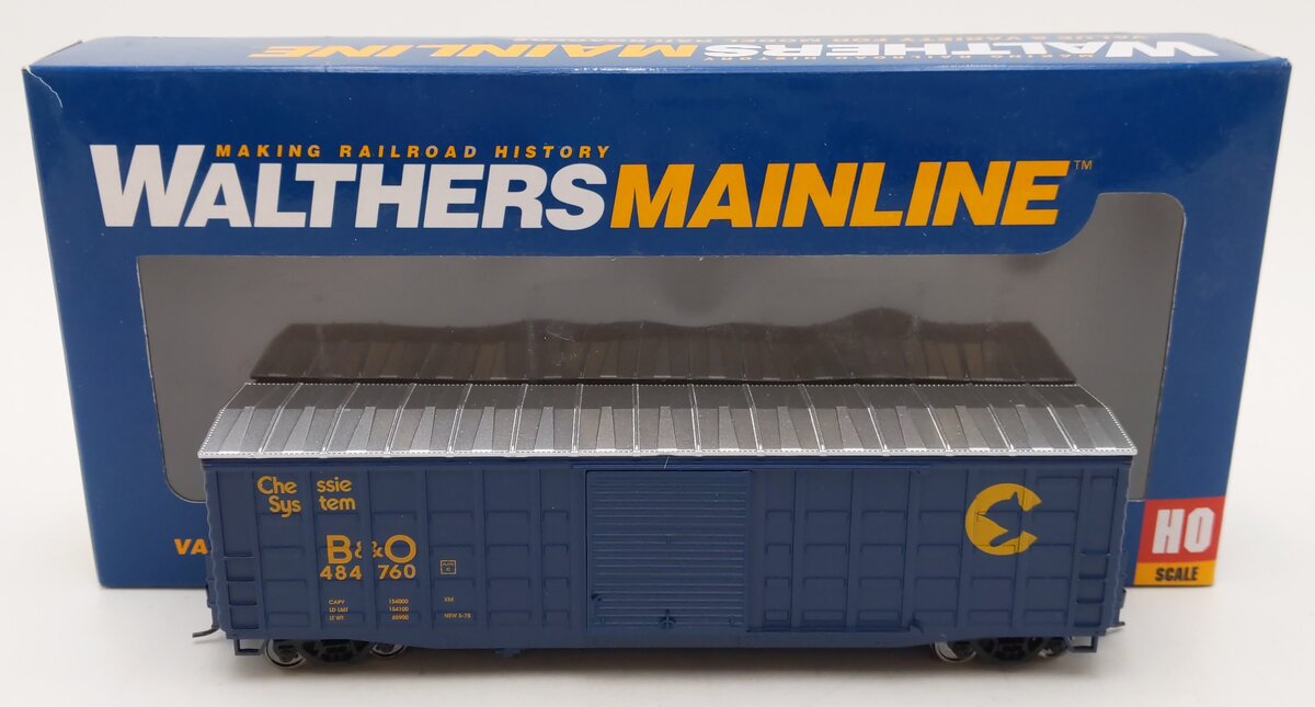 Walthers 910-2319 HO Chessie System B&O 50' Waffle-Side Boxcar RTR #484760