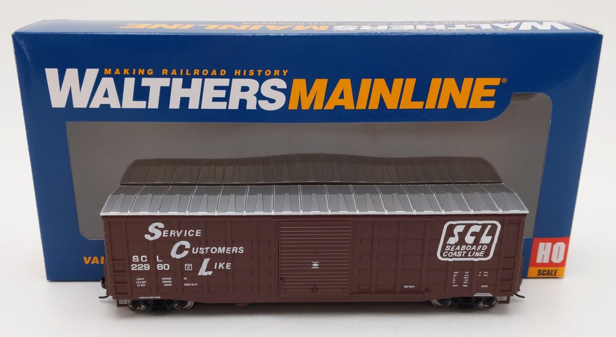 Walthers 910-46719 HO Seaboard Coast Line 50' Waffle Side Boxcar RTR #22960