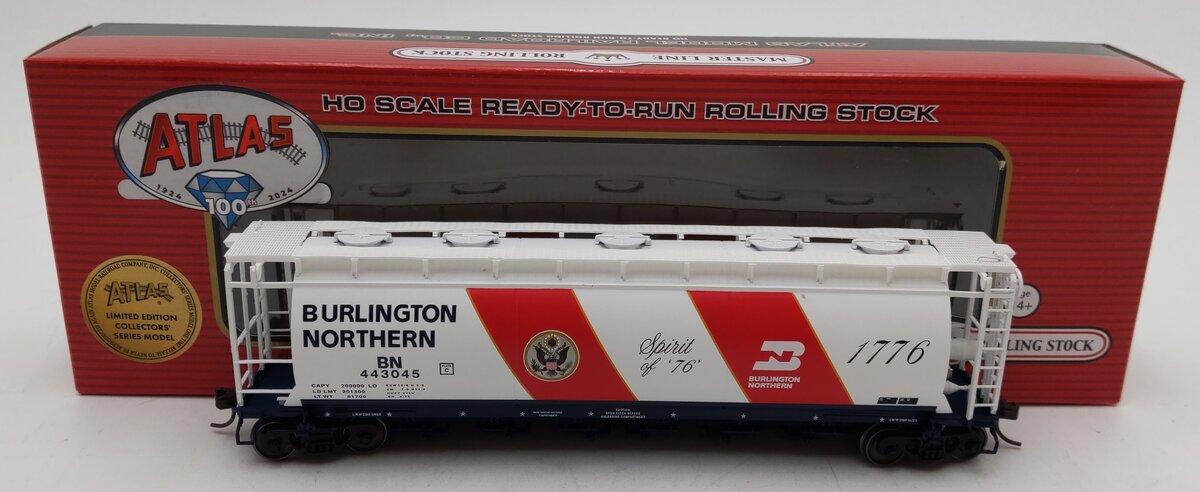 Atlas 20007232 HO Scale BN Bicentennial 6-Bay Cylindrical Hopper #443045 LN/Box