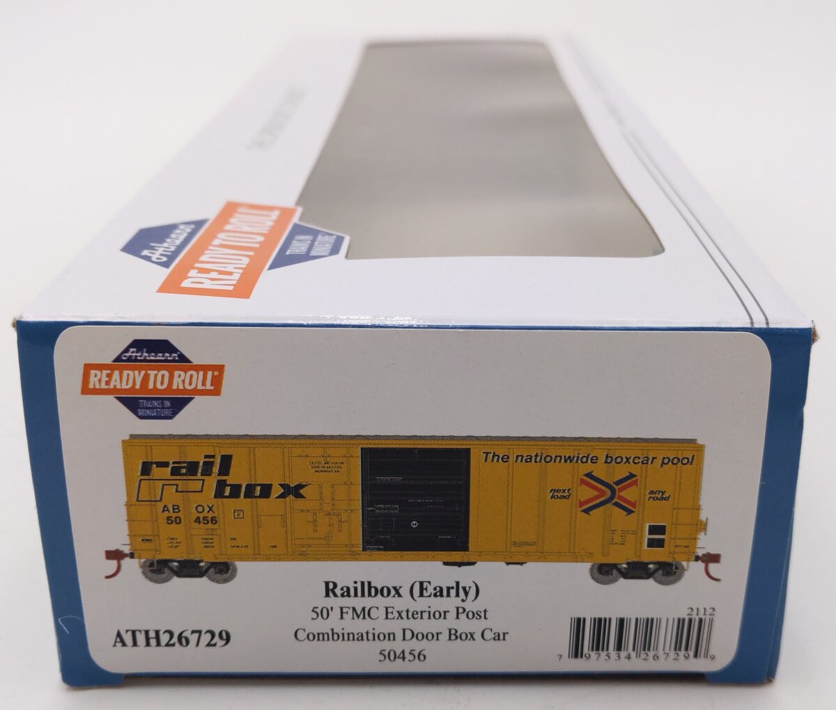 Athearn ATH26729 HO Scale Railbox (ABOX) 50' FMC Combination Door Boxcar #50456 LN/Box