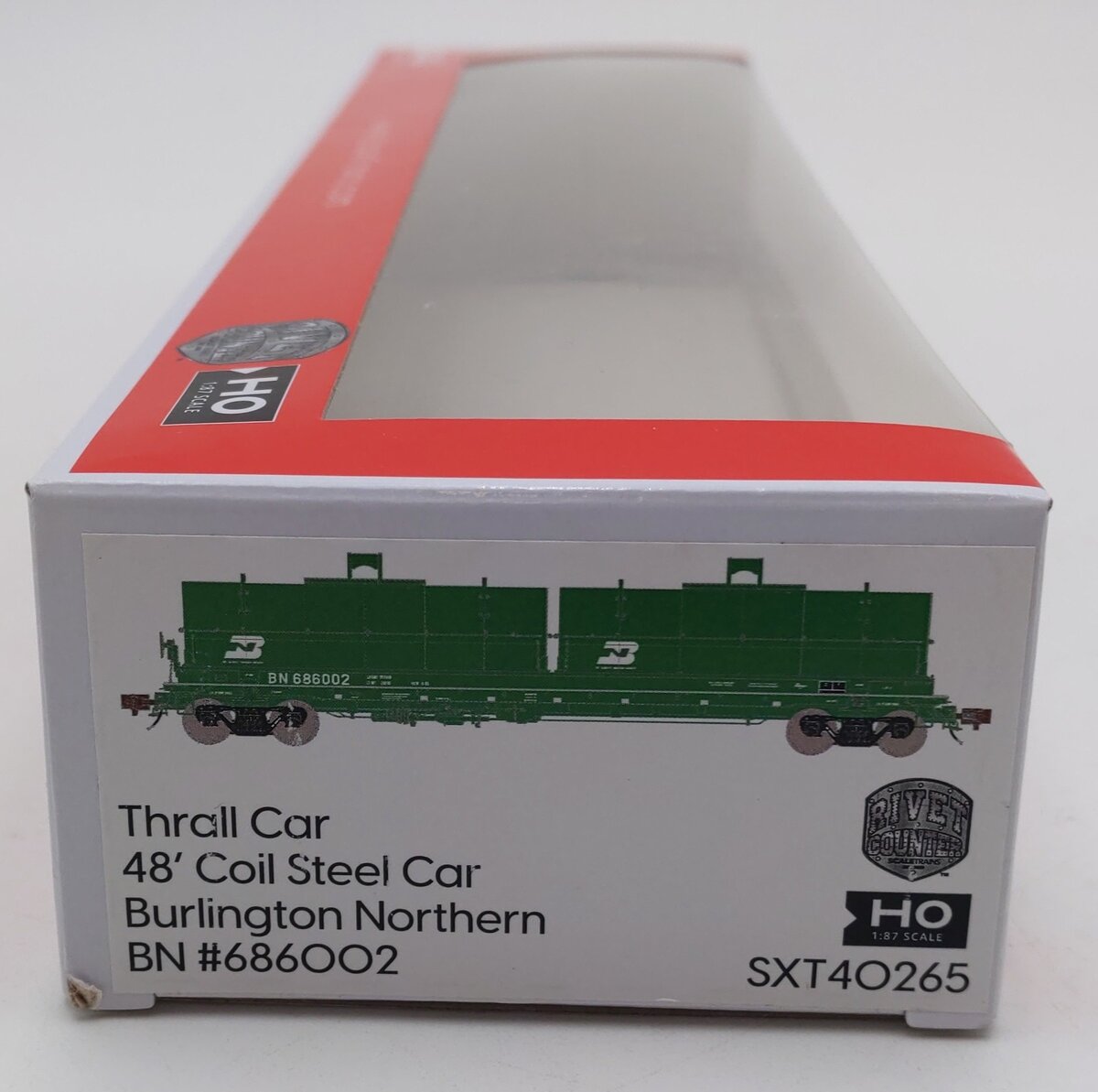 Scale Trains SXT40265 HO Scale Burlington Northern 48' Coil Steel Car #686002 LN/Box